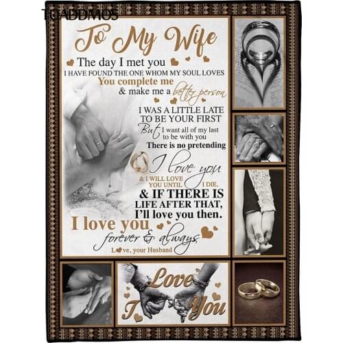 TOADDMOS Loving Air Mail Fleece Blanket for Wife Comfort Bed Thin Quilt Sofa Office Nap Warm Throw Blanket Home Bedding manta