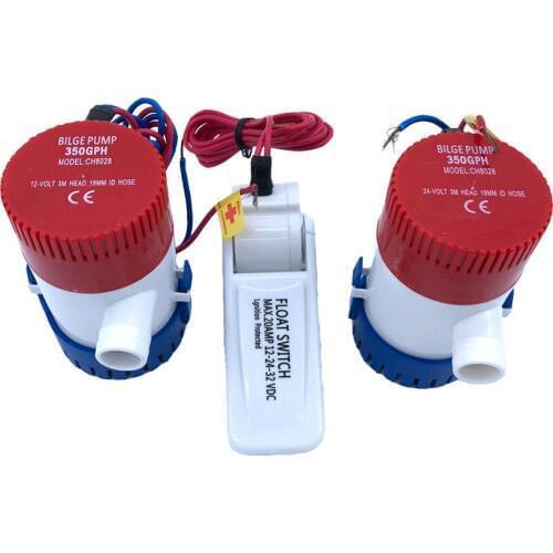 Bilge Submersible Water Pump 12V 24V 350GPH Set With Switch Boat Motor Homes Houseboat Aquario Filter Accessories Aquarium