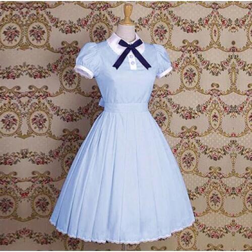 Lolita dress Princess Cotton Short-sleeved dress Vintage Summer Pleated