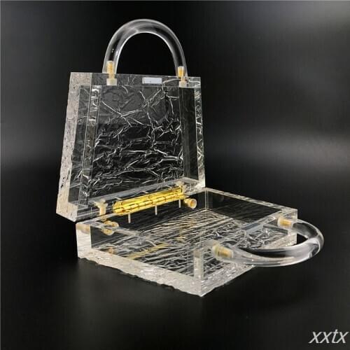 Women Acrylic Evening Tote Shoulder Bag Bridal Clutch Party Prom Wedding Crossbody Handbag Purse