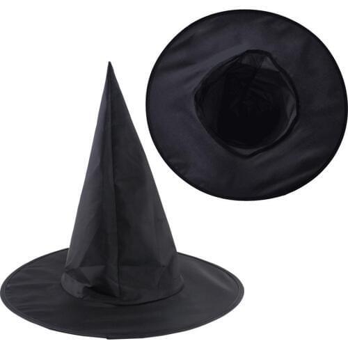Adult Women Black Witch Hat Pointy Cap Halloween Party Costume Cosplay Accessory Party Fancy Dress Decor Top Hat