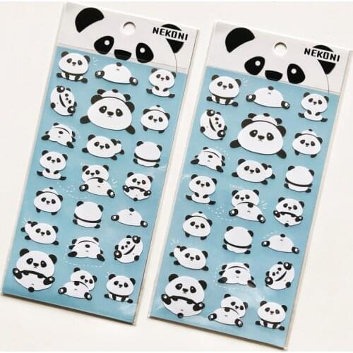 40 PCS /Bag Little Fox Panda Washi Paper Sticker Adhesive Craft Stick Label Notebook Computer DIY Decor