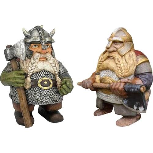2021 Hot Garden Statues Sculptures Best Gift-viking Norse Dwarf Gnome Statue Garden Sculptures Resin Ornaments Garden Decoration