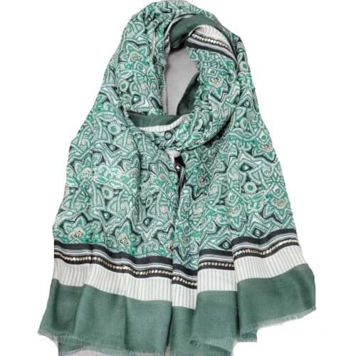 2021 Fashion Vintage Pattern Printed Cotton Viscose Scarf Shawls Wraps 6Colors 10pcs/lot