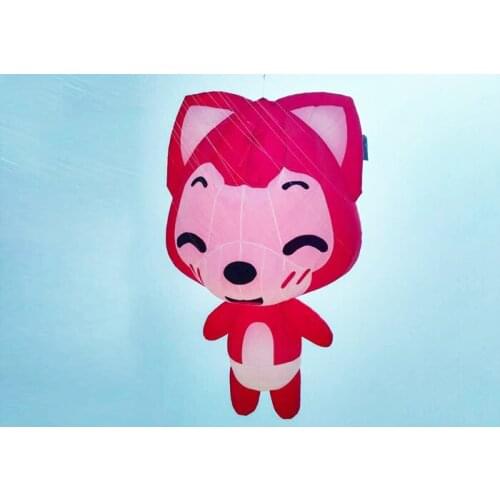 3D children soft cartoon inflatable kite single line Jack fox doll pendant nylon kite string reel flying vlieger flying exo doll