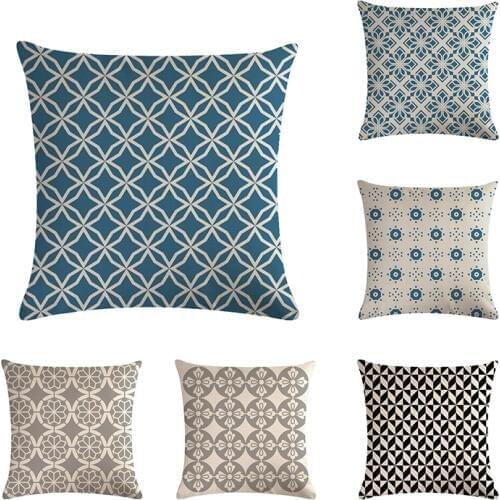 45x45cm Modern Geometry Cushion Cover Throw Pillow Cotton Linen Car Sofa Bed Home Decor Textile Printed Pillowcase