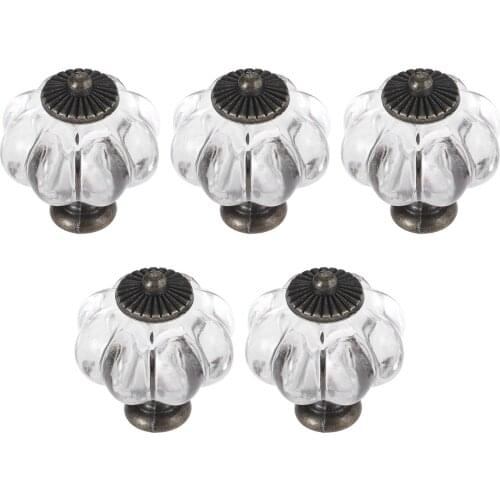 5pcs Pumpkin Shape acrylic Knobs and Handles Zinc alloy Dresser Drawer Knobs Kitchen Cabinet Furniture Handle Hardware 82*35mm