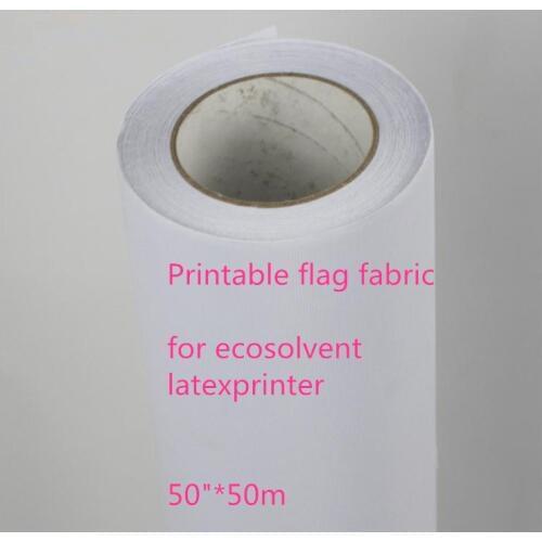 50"* 50m Excellent ink absorption 120Gsm eco solvent polyester printing flag fabric with release paper