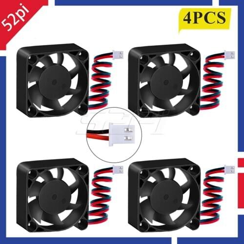 52Pi 4 PCS 3D Printer 4010 Cooling Fan Brushless 12V 40mm Quiet Fan 3D DC 40*40*10 Silent Cooler Radiator 3D Printers
