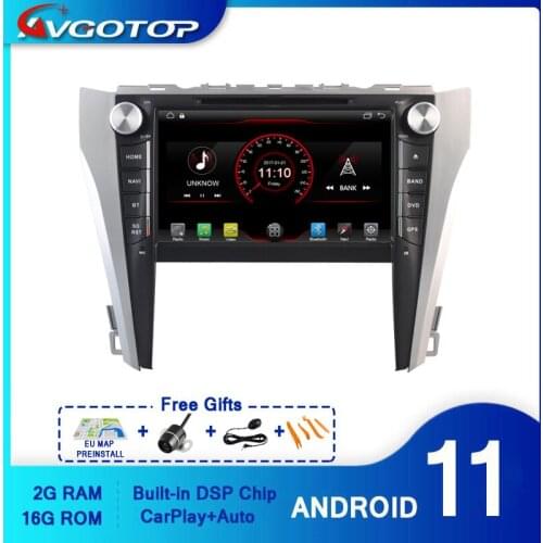 AVGOTOP Android 10 WINCE Bluetooth GPS Car Radio DVD Player For TOYOTA CAMRY 2015-2017 2G 16G Vehicle Multimedia