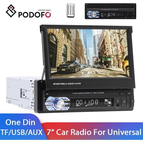 Podofo Car audio 7"HD Car MP5 Player GPS autoradio 1Din Touch Screen auto Radio Video Stereo Multimedia Bluetooth/FM/MP5/USB/AUX