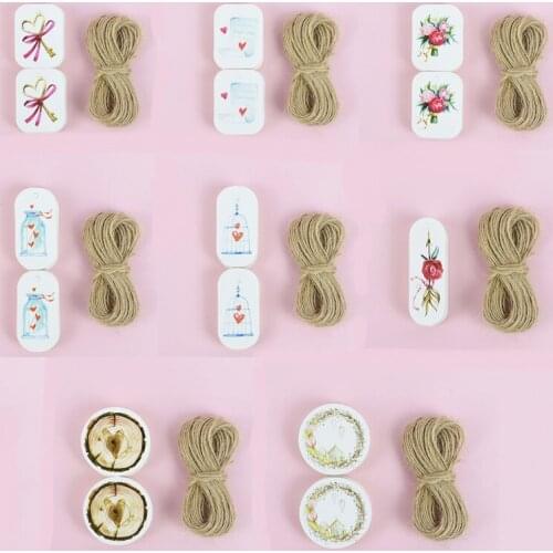 50Pcs/Lot Valentines Day White Gift Hanging Tags With 10M Hemp Rope DIY Wedding Party Baby Shower Handmade Gifts Package Label