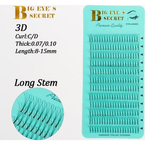 Big eyes secret luxury 3D long stem premade Russian Volume lashes Eyelashes Extension Individual Lash one tray