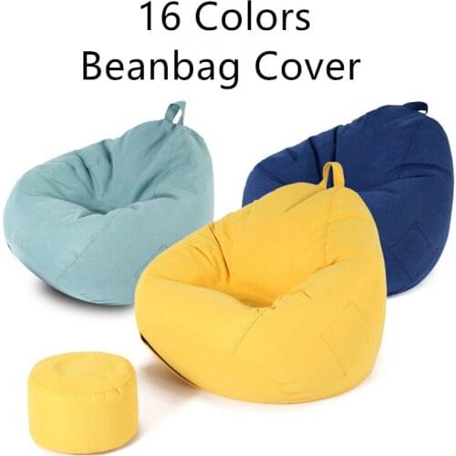 Levkme Lounger Seat Bean Bag Puff Asiento Lazy BeanBag Sofas Cover without Filler Couch Tatami Chairs Covers XF1029