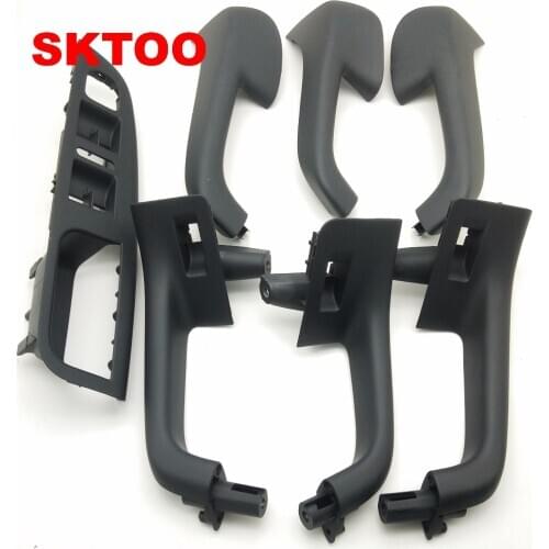 7 PCS Black Interior Door Handle Grab Window cover switch Mask For VW Volkswagen Golf 5 GTi MK5 Jetta inner armrest 1K0 868 040B