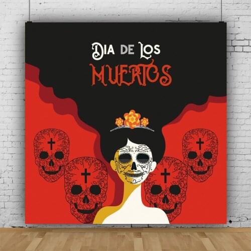 Day of the Dead Backdrop For Mexican Sugar Skull Photography Background Dia DE Los Muertos Dress-up Party Decorations Banner