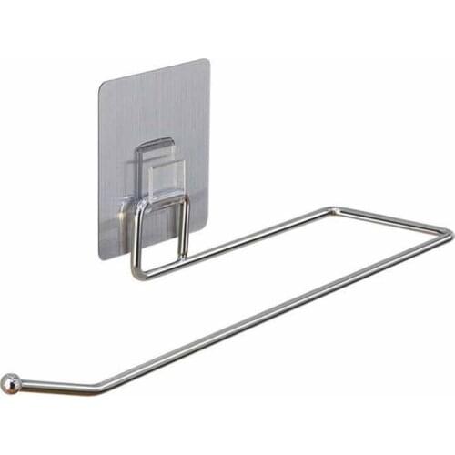 Paper Towel Holder Stainless Steel Shelf No Drilling Storage Rack For Kitchen Bathroom Toilet