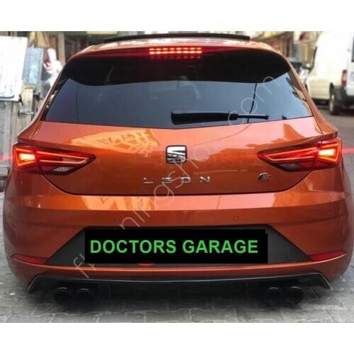 Rear Bumper Diffuser Seat Leon MK3 FR 2017 2018 2019 Style Model Black 4 Exhaust Exit Body Kit Lip Sport Auto Car Accessory