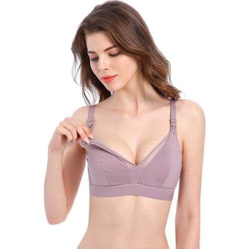 Womens Underwear Latex Cotton Breathable Breast Feeding Underwear Deep V Modal Breast Feeding Bra Nursing Bras For Mom