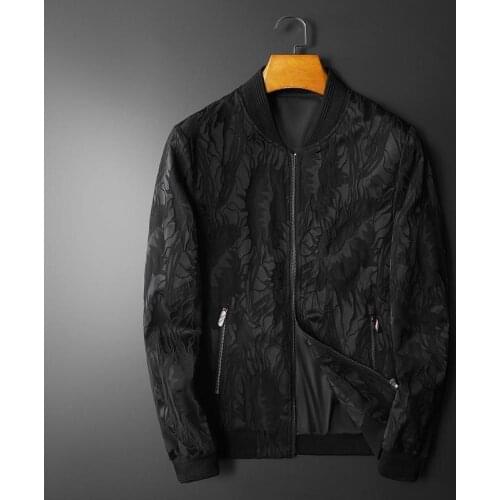 Boutique Mens Fashion Baseball Collar Letter Jacquard Personality Wild Youth Casual Jacket Mens Business Trend Jacket