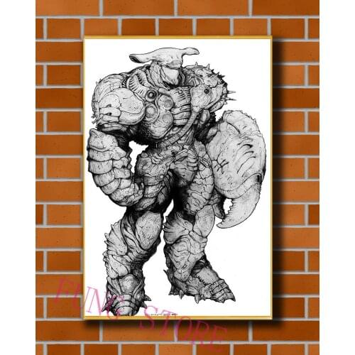 K014 Science Fiction Mech Warrior Robot Monster Originality Custom Silk Poster Home Deco Wall Art Christmas Gift