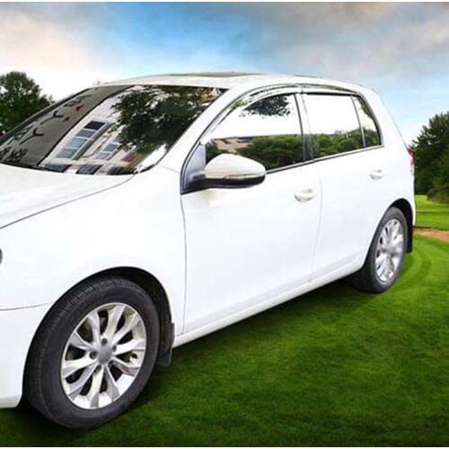 Brand New 1 Set Chrome Side Rain Guard Deflectors Vent Sun Shade Window Visors For VW Golf6 2010-2012