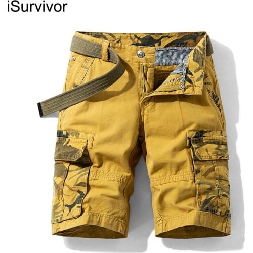 ISurvivor 2021 New Summer Hot Casual Fashion Shorts Mens Casual Loose Five-point Pants Mens Shorts Pure Cotton Solid Color