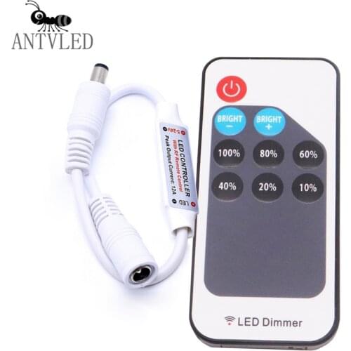 Mini Led Remote Controller 9 Keys RF Wireless Controller Dimmer For 3528 5050 Single Color Led Strip Lights Tape Light DC 5-24V