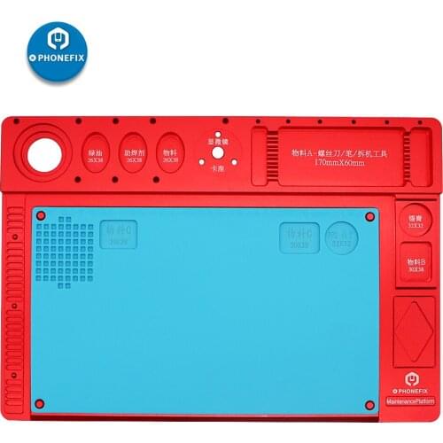Multi-function High Temperature Aluminum Alloy Pad for Microscope Fixed Base Stand Holder for Phone PCB Repair Soldering Mat