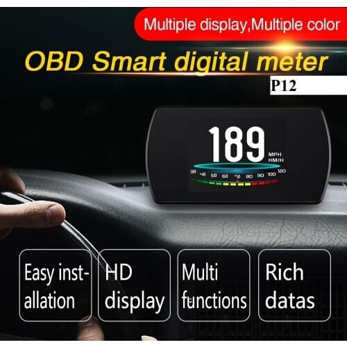 Multiple Display HUD OBD2 Head Up GPS Speedometer Speed RPM Fuel Consumption Driving Time With Alarm Buzz Projector P12 T800