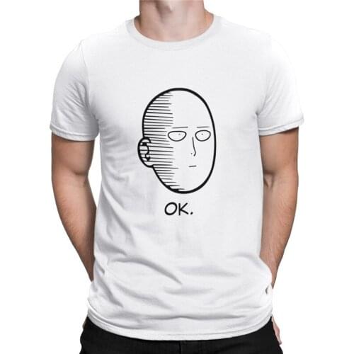 ANIME One Punch Man OK Printed Men T Shirt Fashion Cool Confortable Mens Tshirt Casual T-shirt for Men