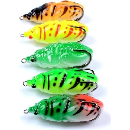 East Rain Soft Lure Frog Topwater Fishing Lure 6.3cm 13.1g 3pcs Floating Snakehead Weedless Design Buzz Bait Free shipping