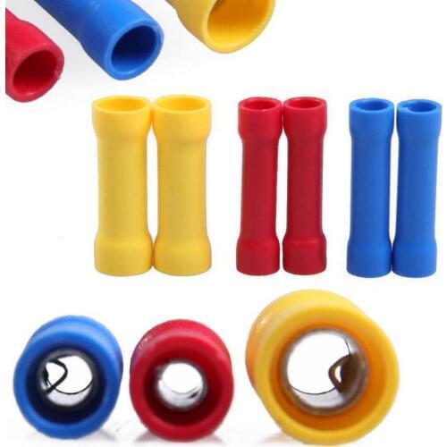New Arrival 100pcs Butt Wire Crimp Terminal High Quality Assorted Insulated Butt Electrical Wire Crimp Connector Kit