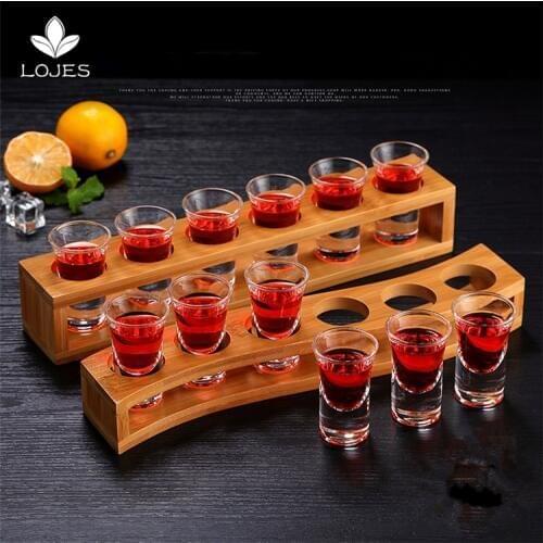 6 Hole Cup Holder Cup Set Cocktail Shaker Lead-free Liquor Shot Glasses Wine With A Suit Cup Glass Small Glasses Wine Cup
