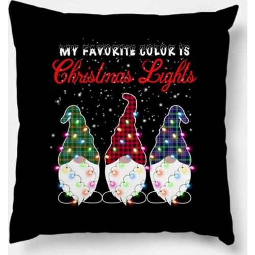 Christmas Lights Three Gnomes Printed Christmas Pillowcase 2020 Decor for Home Merry Christmas Ornament Navidad Xmas Gifts