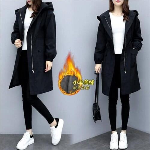 NEW Womens Winter Coat Mid-Length Plus Velvet Thicken Warm Cotton Parkas Jacket Large Size Hooded Women Windbreaker Overcoat