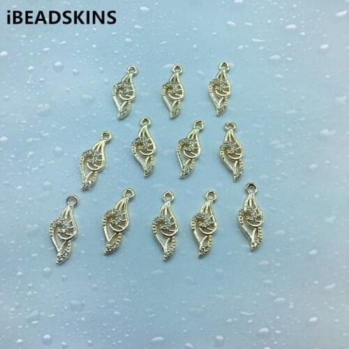 New arrival! 19x7mm 50pcs Copper/Cubic zirconia Irregular charm for Necklace DIY /Earrings parts,hand Made Earrings Jewelry DIY