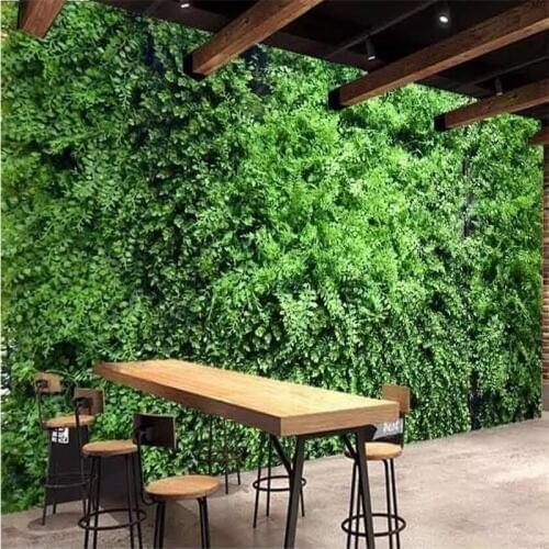 Beibehang Wallpaper custom wallpaper mural personality restaurant hotel mural green leaf background decorative painting
