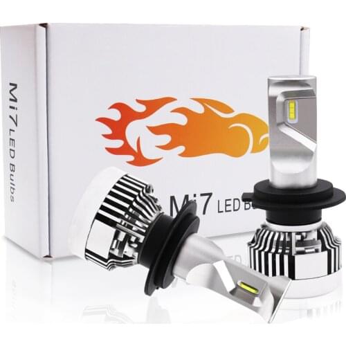 Pair H7 499 60W 12000LM 6000K LED Headlight Bulb Kits-Automotive grade Flip LED Chips/Internal Canbus Single Beam DRL Fog Lights