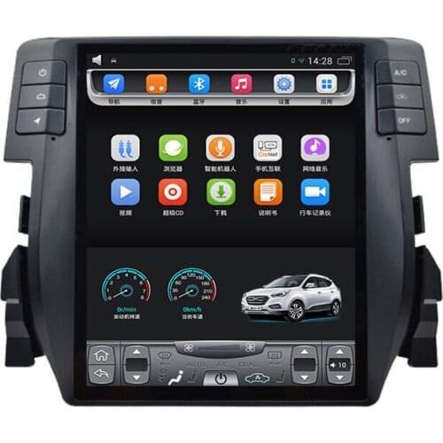 Fit For 2016-2018 Civicc 10 generation 10.4 inch Tesla Vertical touch Screen Android Car GPS Navigation with multimedia Wifi