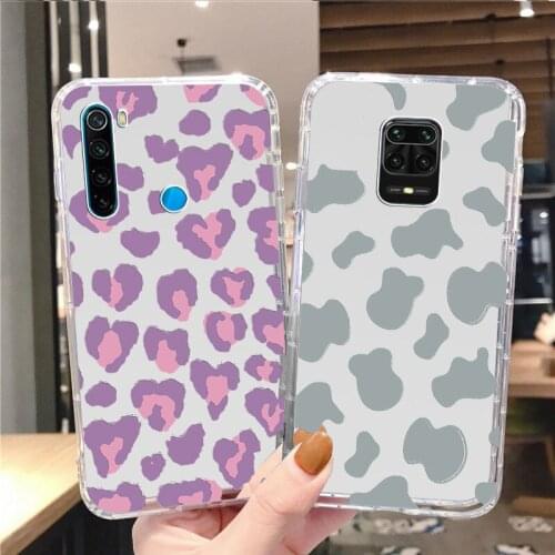 Light blue cow patternTransparent Soft Case for Mi10 Mi9T MiA2 MiA3 Mi11 Pro Lite Ultra Redmi Note 6 7 8 8T 9 9S 9ProMax Cover