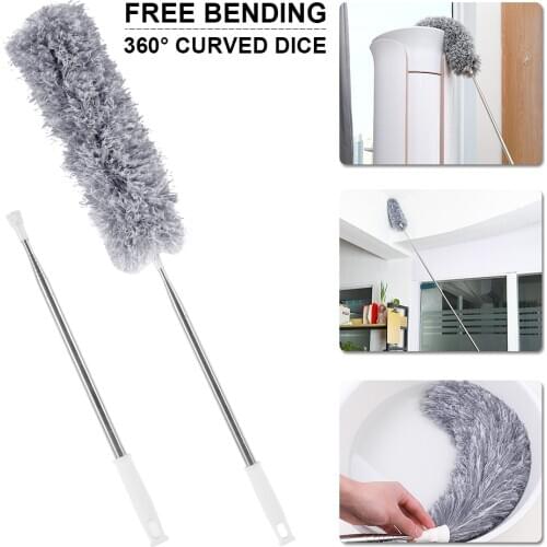 Adjustable Microfiber Dusting Brush Home Duster Stainless Steel Pole Extend Stretch Feather Household Furniture Cleaning Tool