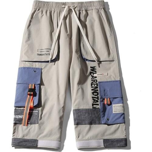 2021 Summer Overalls Shorts Mens Youth Letter Printing Loose Beach Surfing Outdoor Mens Shorts Multi-Pocket Breathable