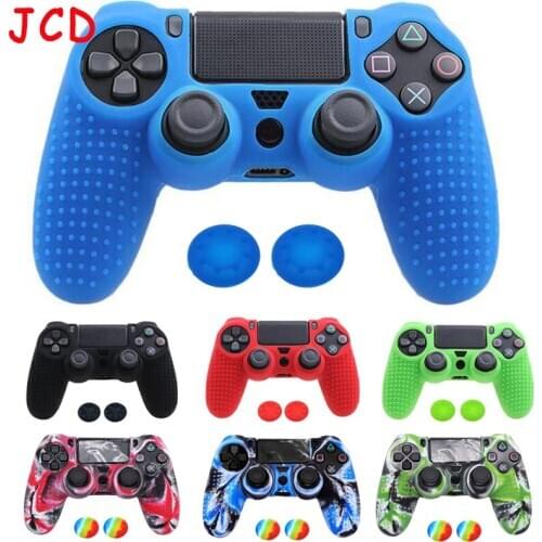 Silicone Camo Protective Skin Case For Sony Dualshock 4 PS4 DS4 Pro Slim Controller Thumb Grips Joystick Caps