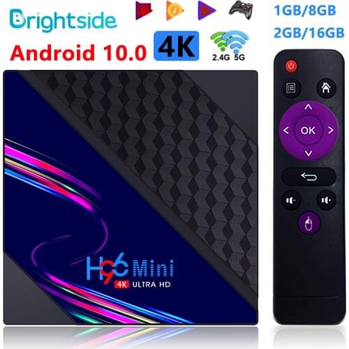 Smart TV Box H96 Mini V8 RK3228A Android 10.0 4K Media Player 1GB 8GB 2GB RAM 16GB ROM TVBOX Set top Box Quad Core 2.4G&5G wifi