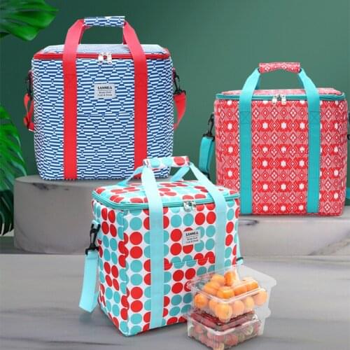 20L New Style Cooler Bag Thermal Insulation Oxford Cloth Lunch Box Storage Outdoor Multifunctional Picnic Student Portable Lunch