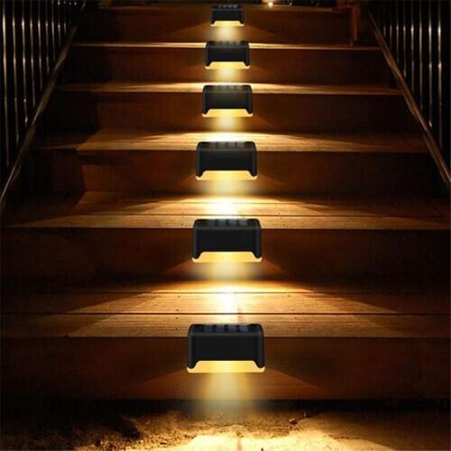 LED Solar Stair Lamp IP65 Waterproof Outdoor Garden Pathway Yard Patio Stairs Steps Fence Lamps Solar Night Light For Garden