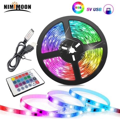 TV Backlights RGB SMD2835 1M 3M 5M TV LED Strip Lights With Remote USB LED Lights For 46-60 Inch TVs Desktop Monitor USB Powered