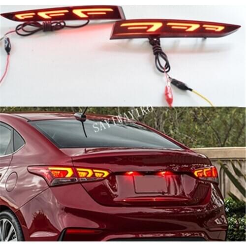 LED Reflector Lamp Rear Fog Lamp Bumper Light Brake Light For Hyundai accent Solairs 2017 2018 2018 2020 2021