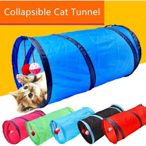 Two opening pet cat tunnel cat ringing paper toy pet cat supplies foldable cat channel puppy rabbit tunnel tube